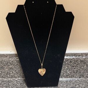 Gold Heart P Pendant Necklace